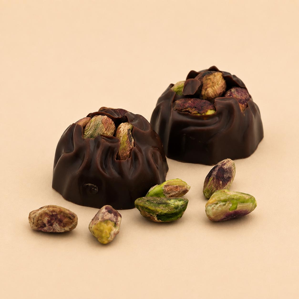 Pistachio on top with broken pieces