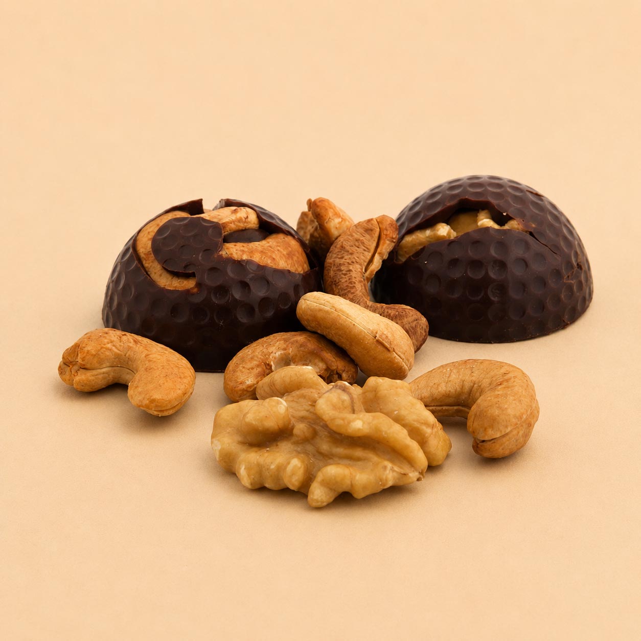 Cashew on top with broken pieces