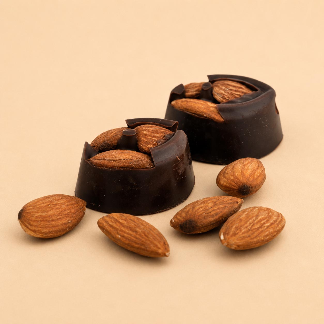 Almond on top with broken pieces