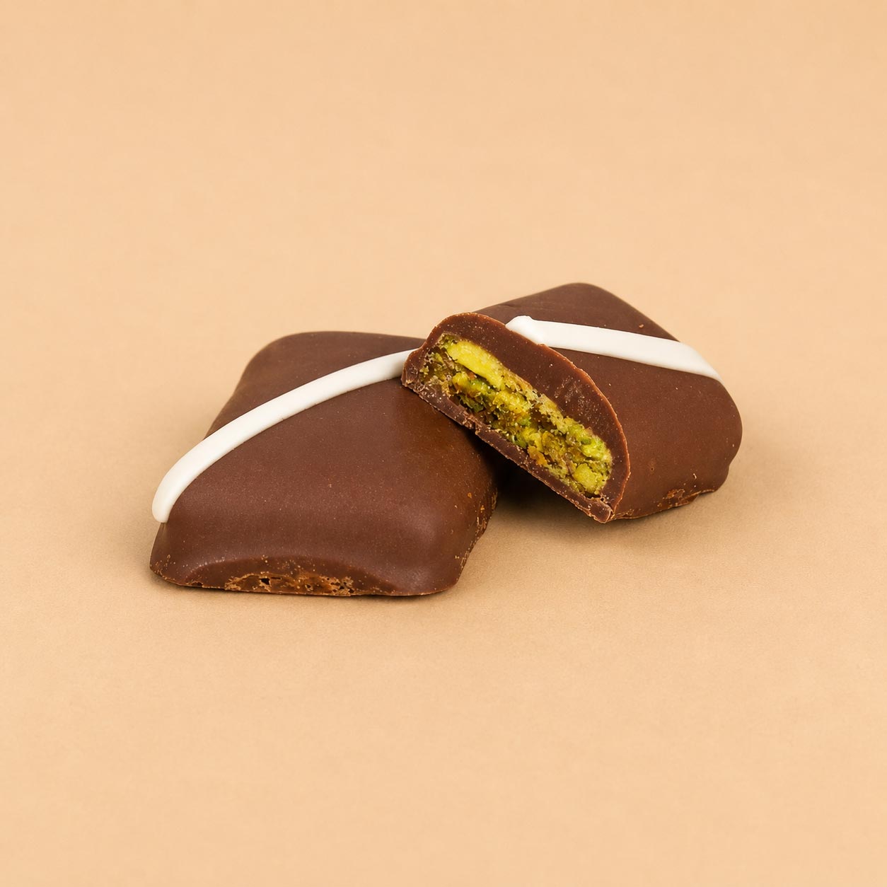 PISTACHIO CARAMEL Milk Chocolate on Caramalized Pistachio